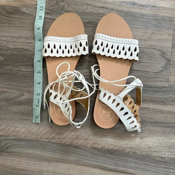 Jack Rogers White Ruby Ankle Tie Sandals - Picture 8 of 8